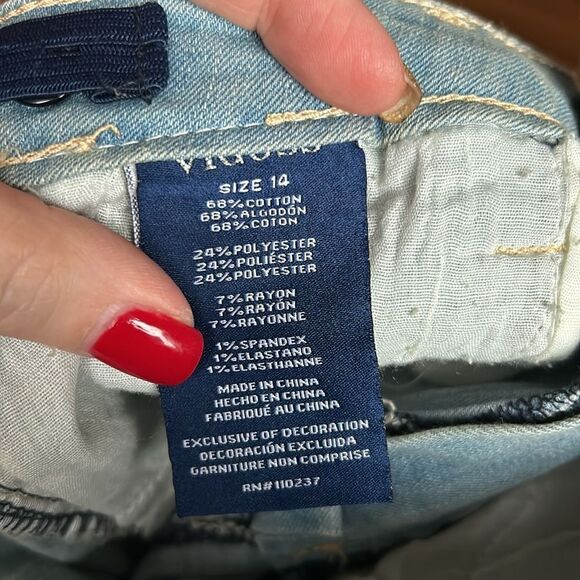 Vigoss Girls Blue, Skinny Jeans Size 14 Adjustable Waistband Stitch Fix NWT - Picture 9 of 16